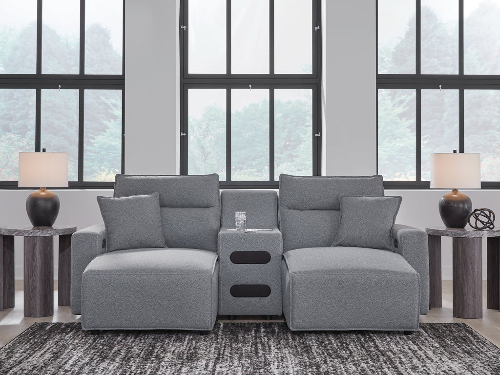 Modmax Salt and Pepper 3-Piece Power Reclining Sectional with Chaise