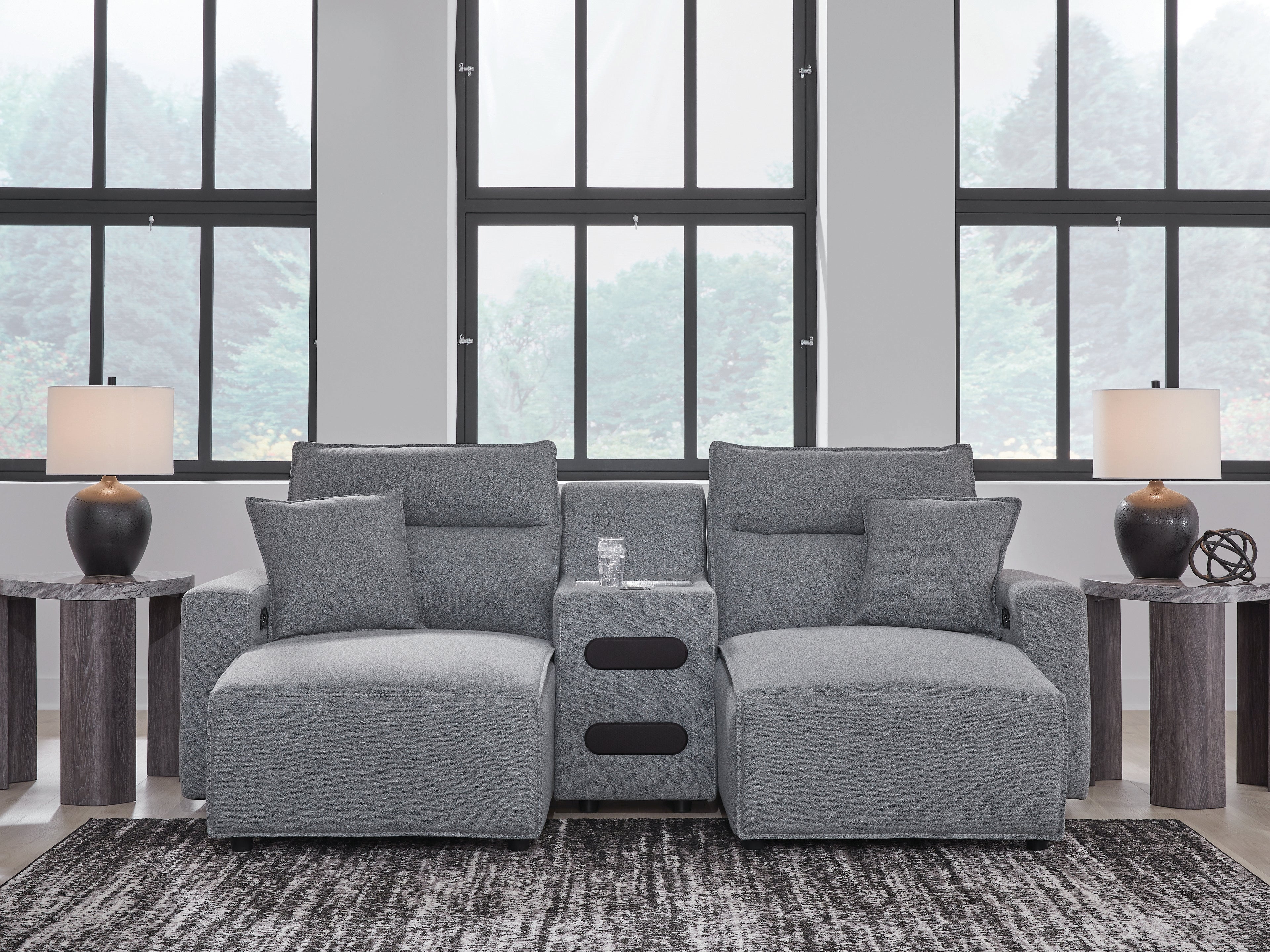 Modmax Salt and Pepper 3-Piece Power Reclining Sectional with Chaise