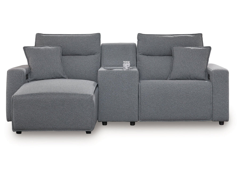 Modmax Salt and Pepper 3-Piece Power Reclining Sectional with Chaise