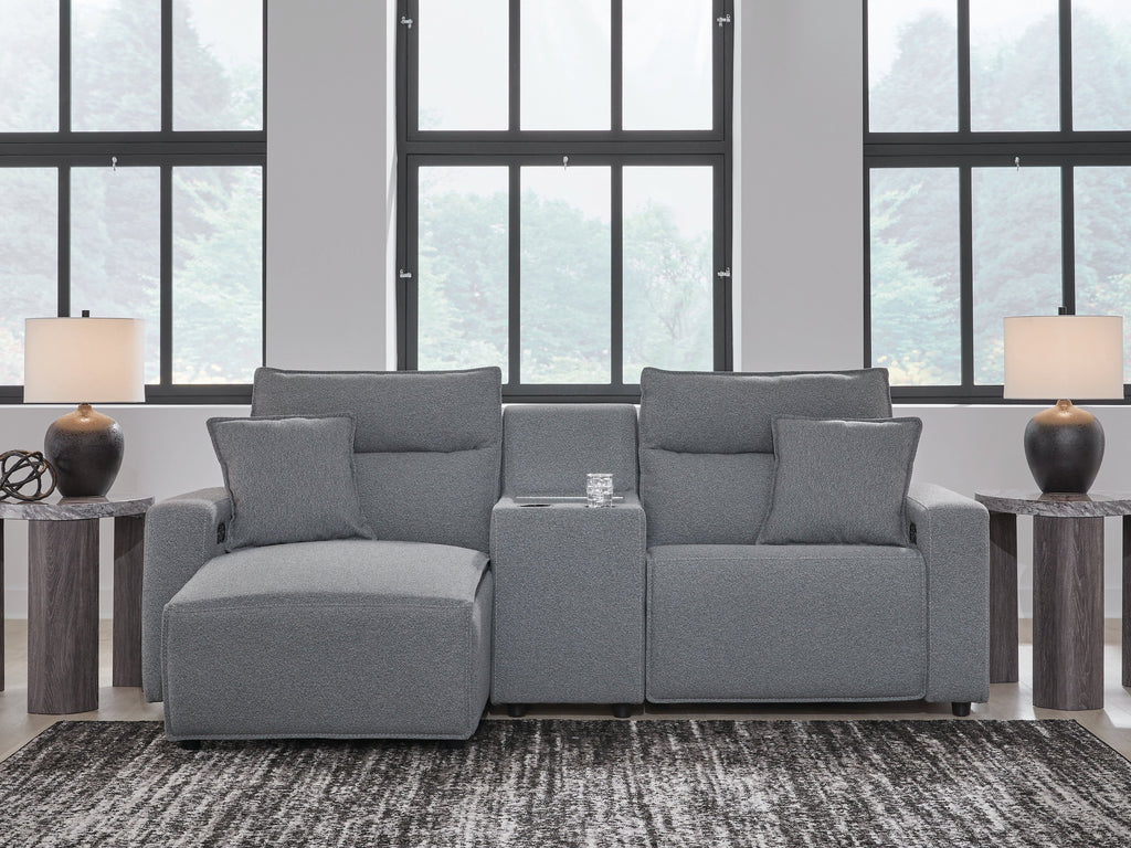 Modmax Salt and Pepper 3-Piece Power Reclining Sectional with Chaise