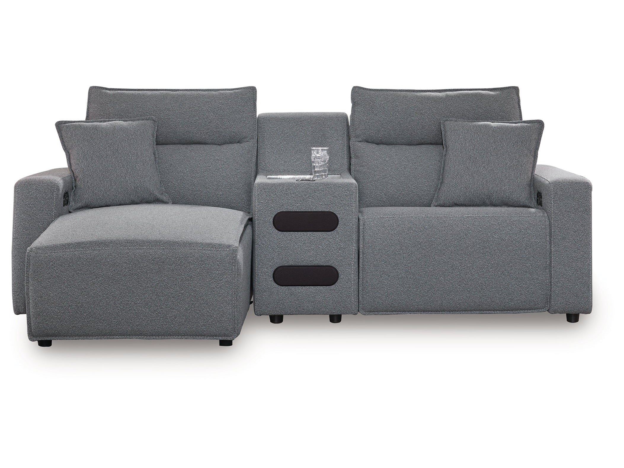 Modmax Salt and Pepper 3-Piece Power Reclining Sectional with Chaise