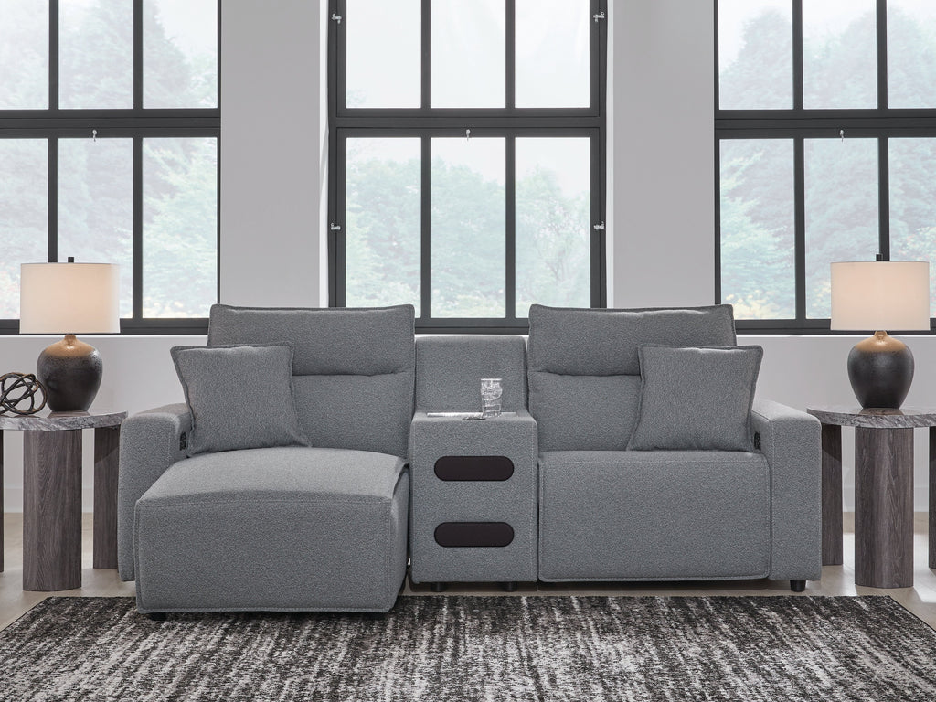 Modmax Salt and Pepper 3-Piece Power Reclining Sectional with Chaise