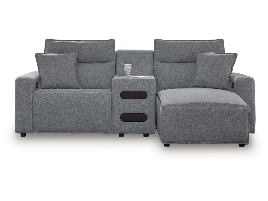 Modmax Salt and Pepper 3-Piece Power Reclining Sectional with Chaise