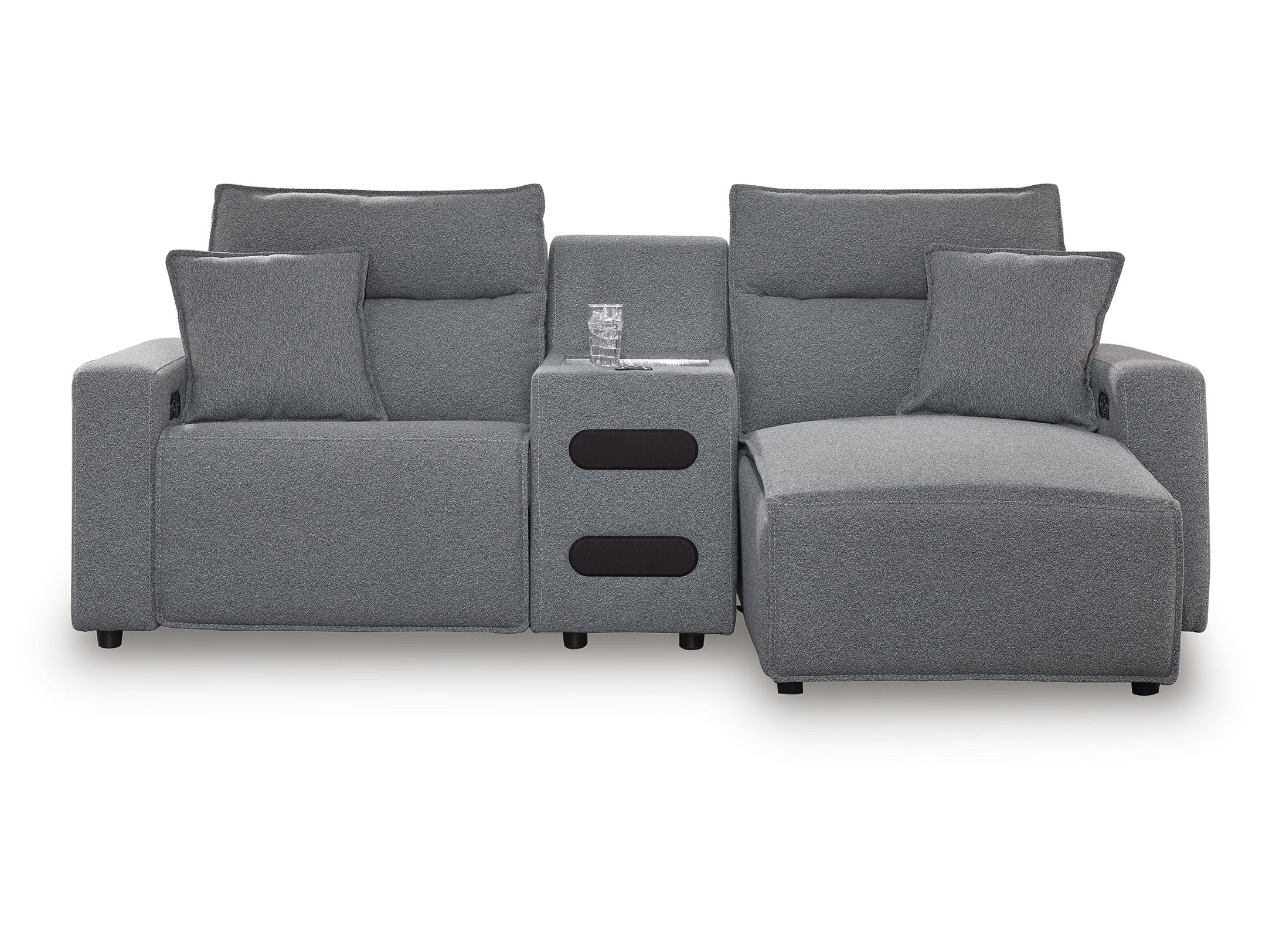 Modmax Salt and Pepper 3-Piece Power Reclining Sectional with Chaise