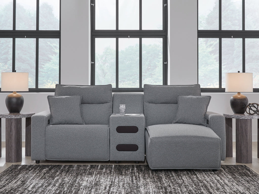 Modmax Salt and Pepper 3-Piece Power Reclining Sectional with Chaise
