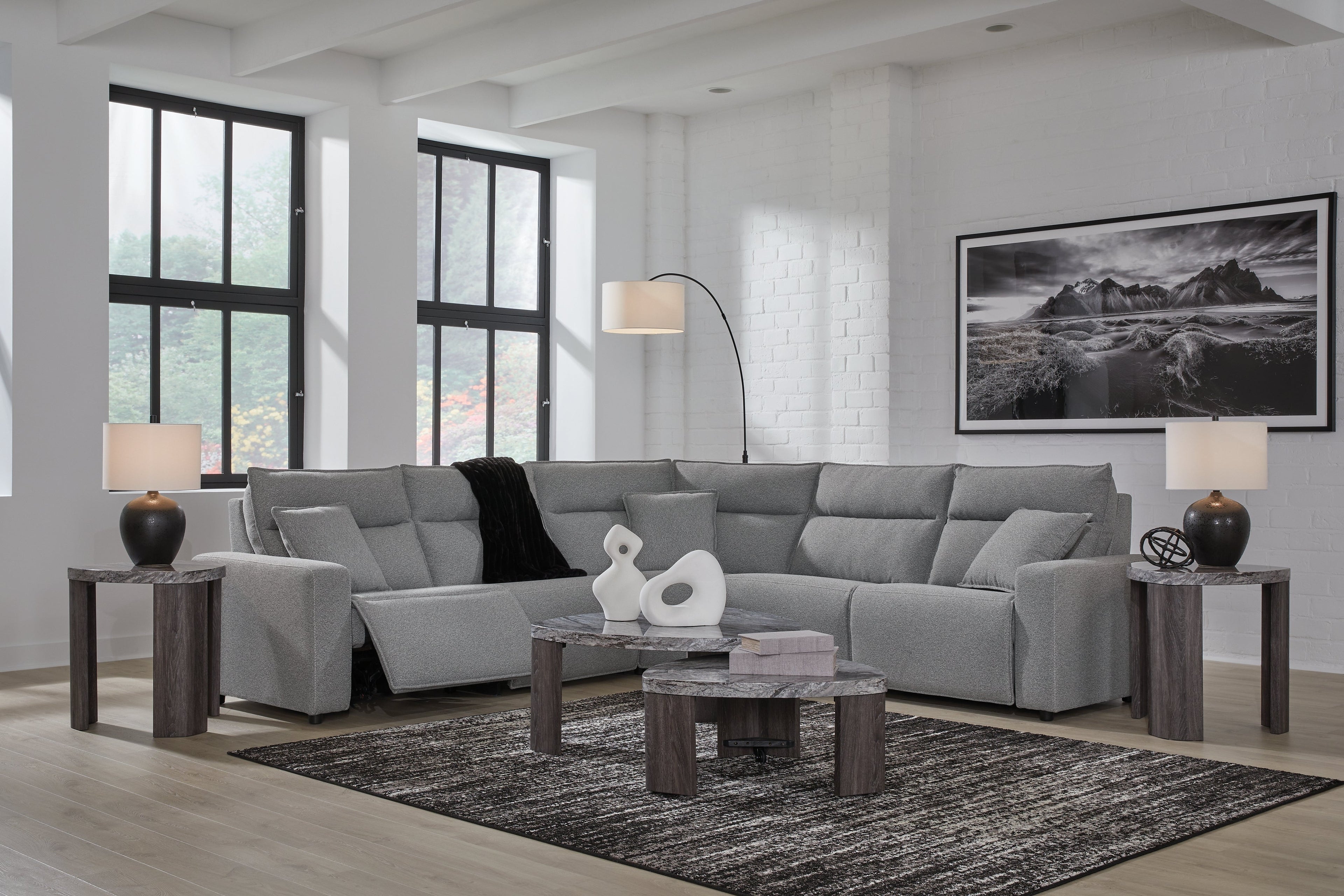 Modmax Salt and Pepper 5-Piece Power Reclining Sectional