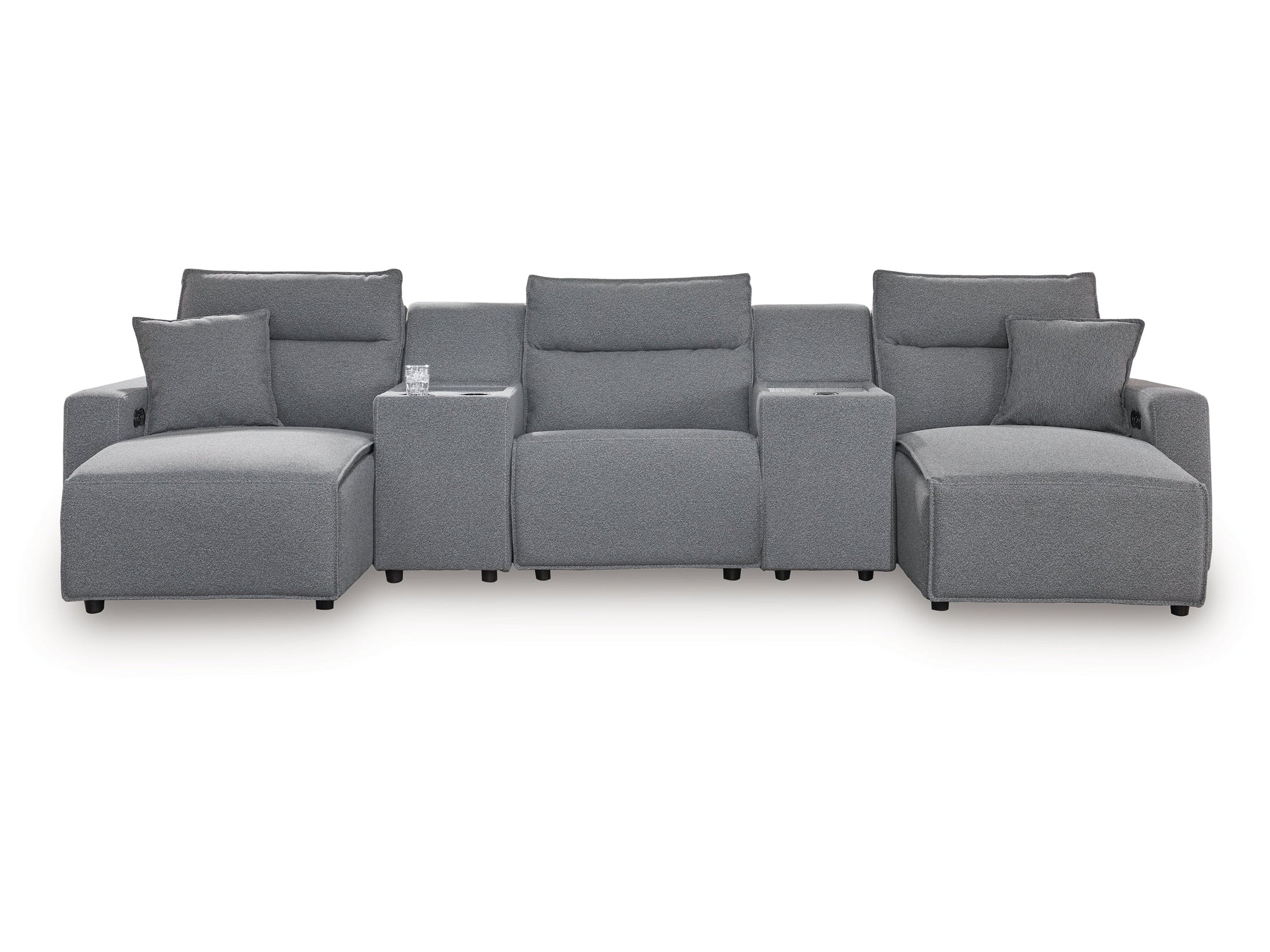 Modmax Salt and Pepper 5-Piece Power Reclining Sectional with Chaise