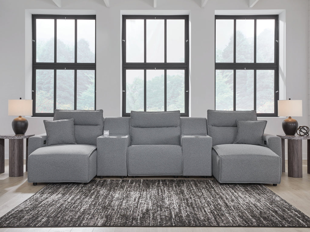 Modmax Salt and Pepper 5-Piece Power Reclining Sectional with Chaise