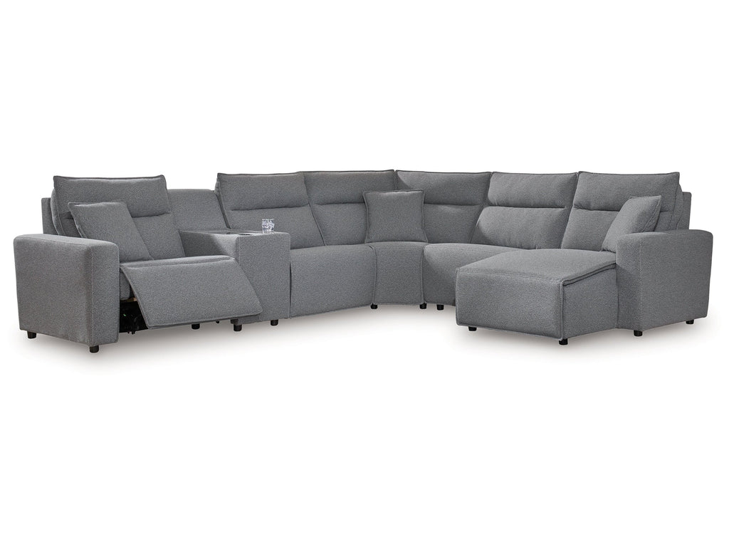 Modmax Salt and Pepper 6-Piece Power Reclining Sectional with Chaise