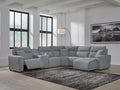 Modmax Salt and Pepper 6-Piece Power Reclining Sectional with Chaise