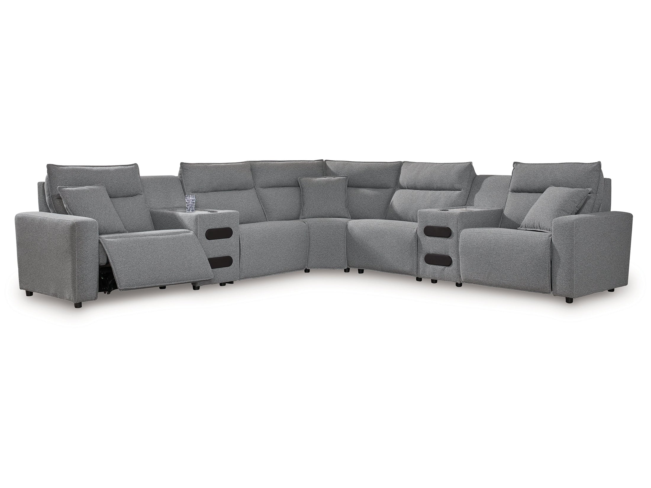 Modmax Salt and Pepper 7-Piece Power Reclining Sectional with Chaise