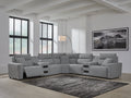 Modmax Salt and Pepper 7-Piece Power Reclining Sectional with Chaise