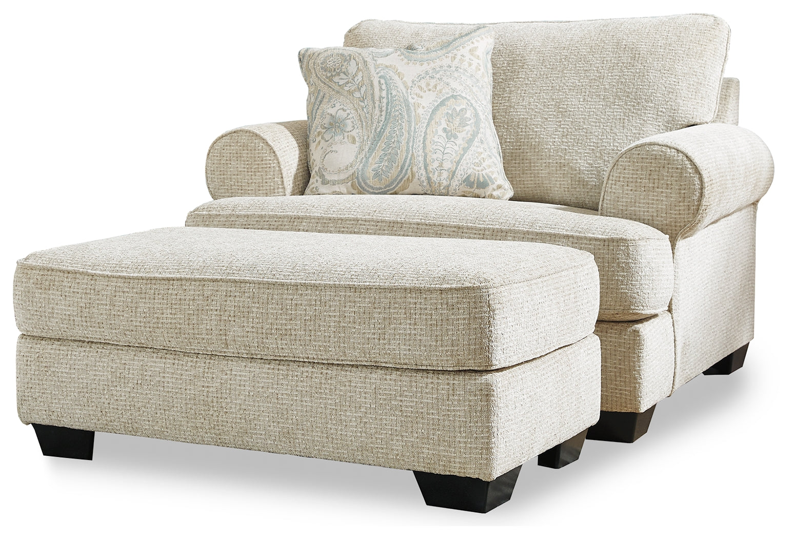 Monaghan Sandstone Oversized Chair and Ottoman