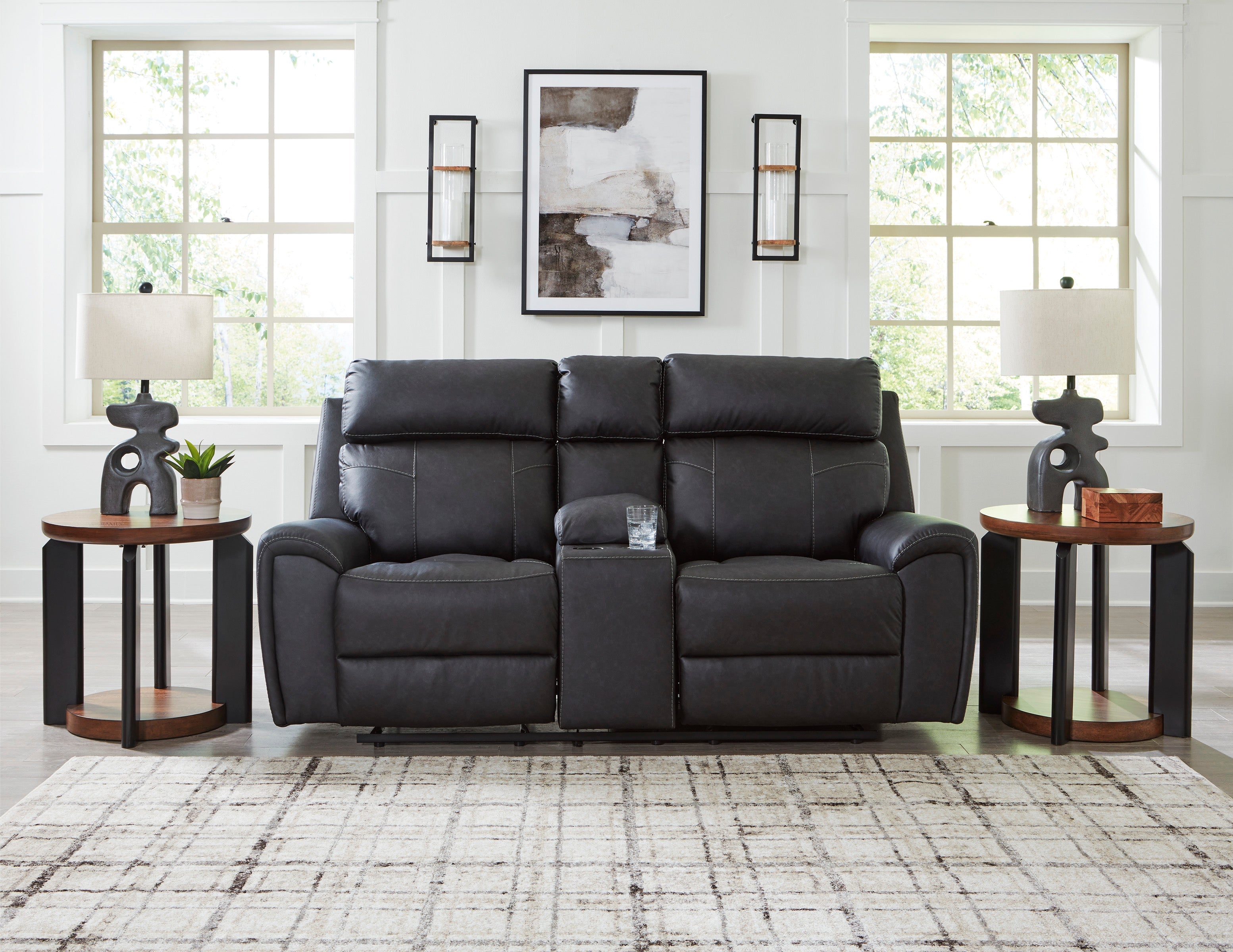 Montacute Black Reclining Sofa and Loveseat