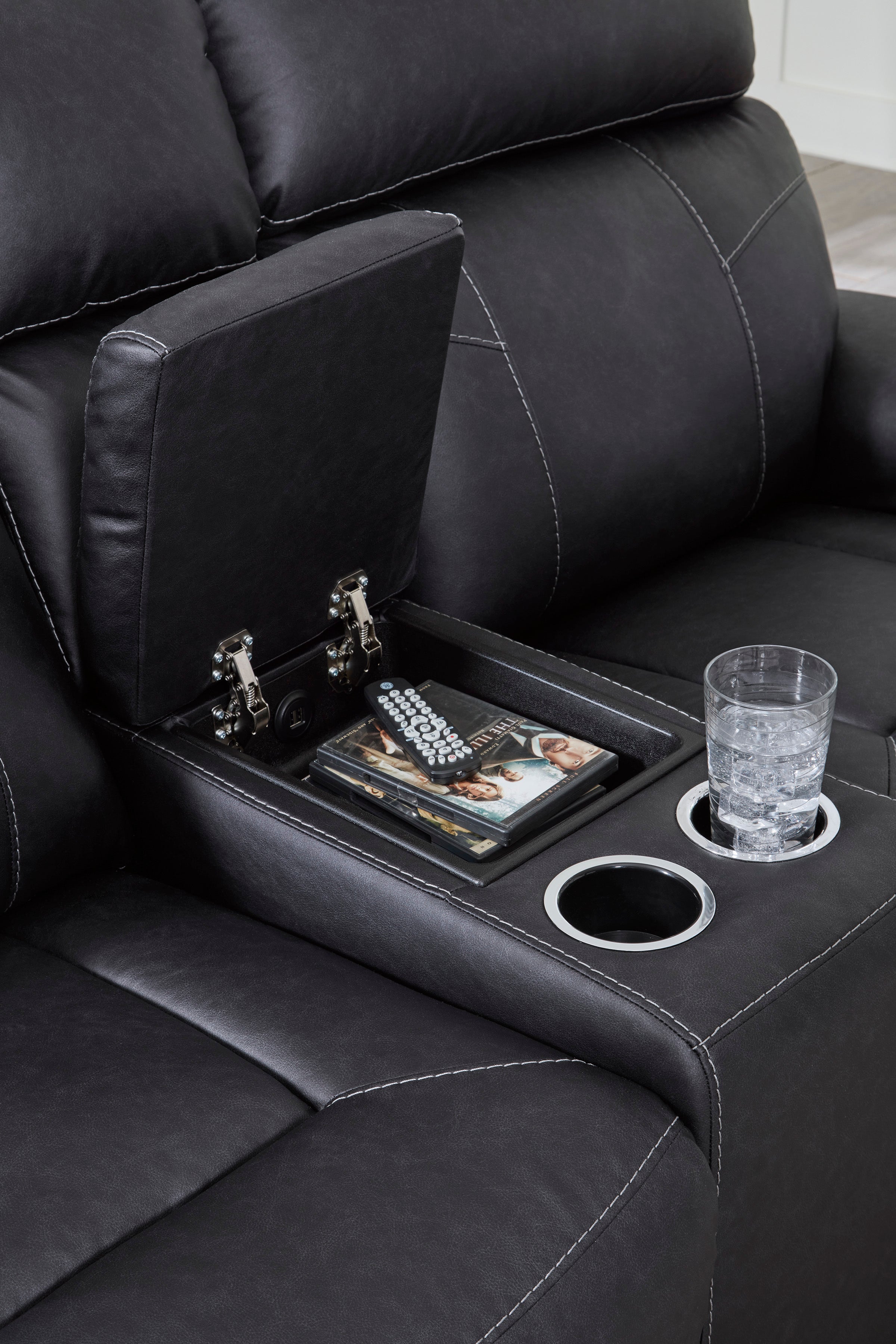 Montacute Black Reclining Sofa and Loveseat