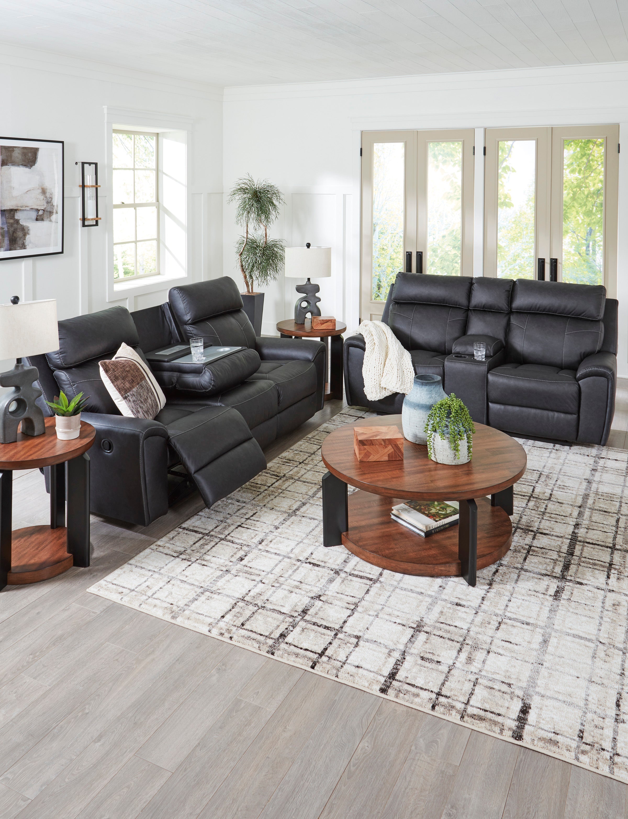 Montacute Black Reclining Sofa and Loveseat