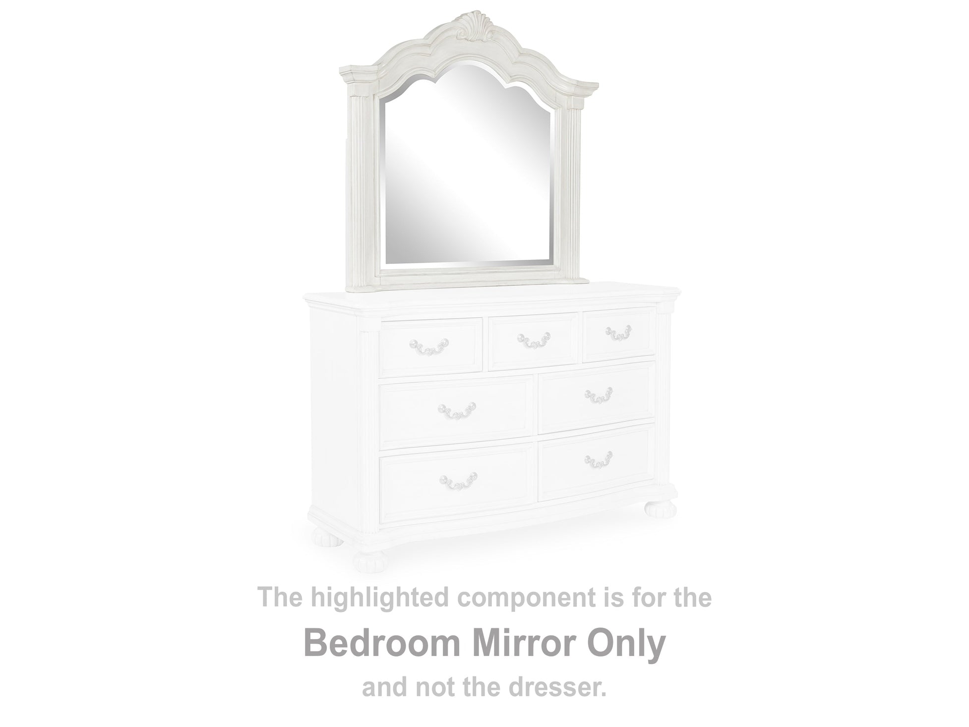 Montelaine Antique White Bedroom Mirror