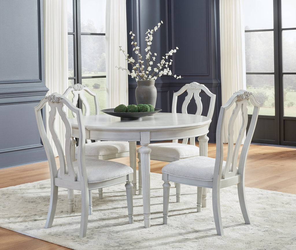 Montelaine Antique White Extension Dining Table and 4 Chairs