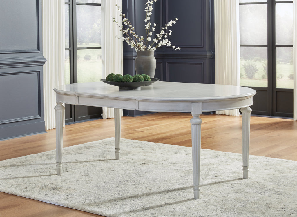 Montelaine Antique White Extension Dining Table and 4 Chairs