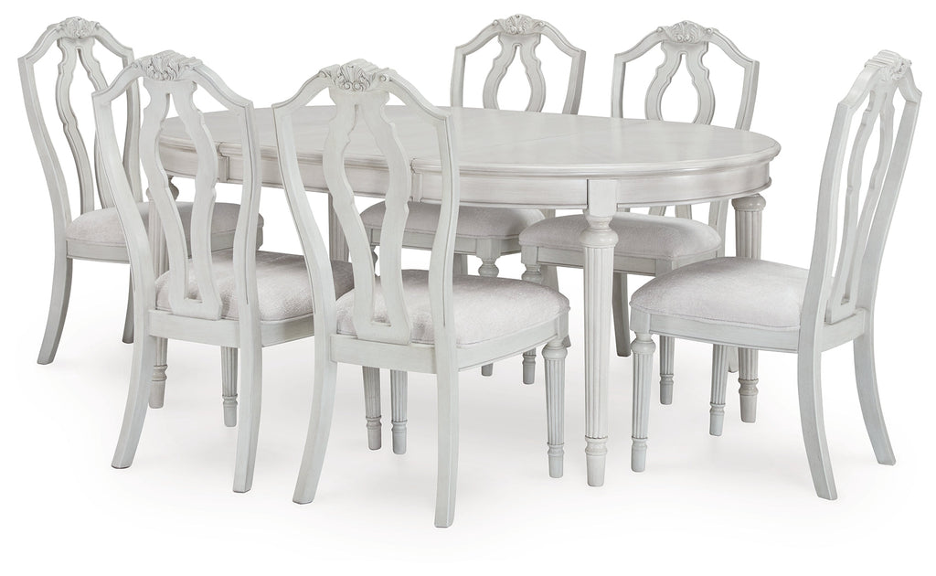 Montelaine Antique White Extension Dining Table and 6 Chairs