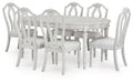 Montelaine Antique White Extension Dining Table and 6 Chairs