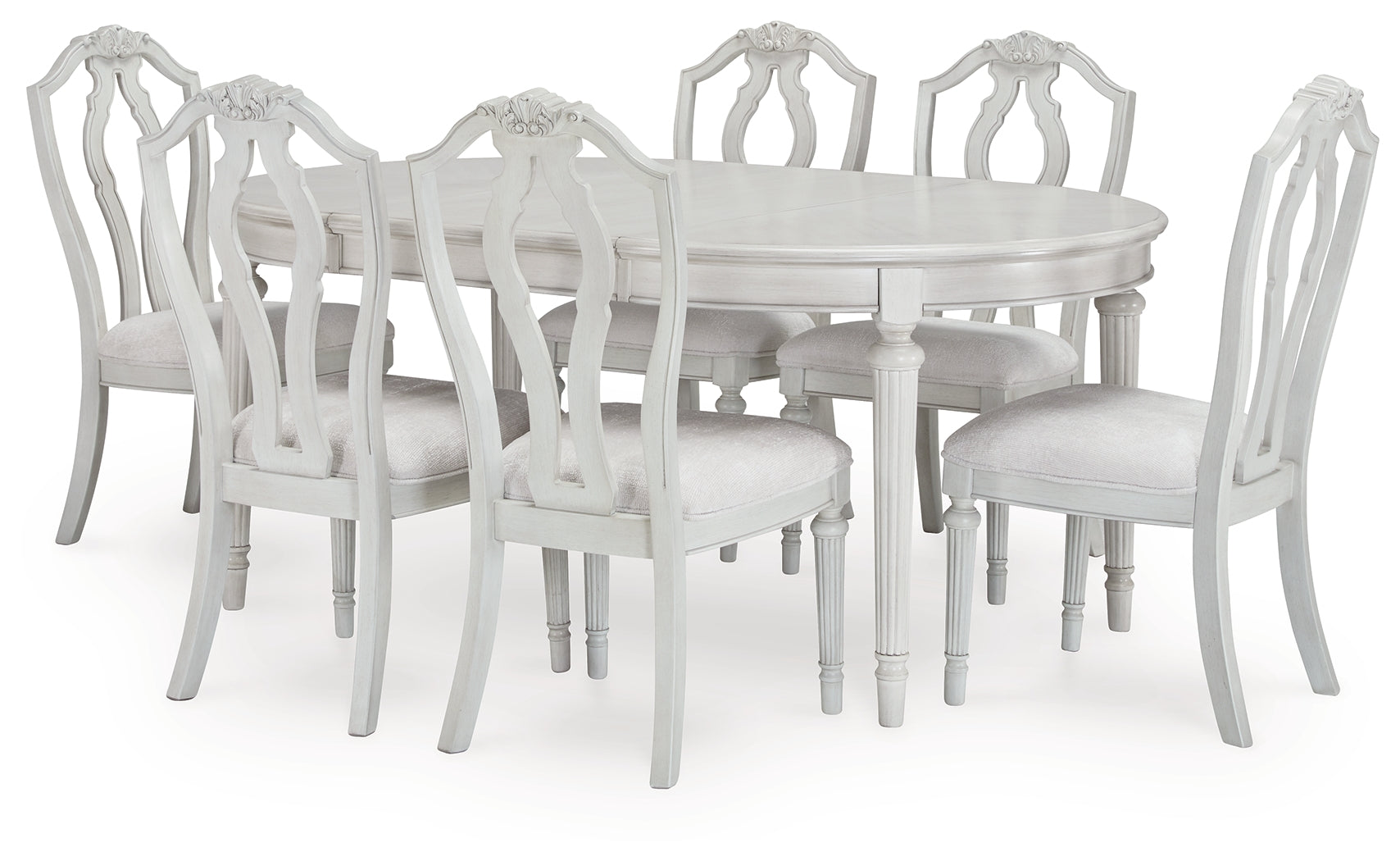 Montelaine Antique White Extension Dining Table and 6 Chairs