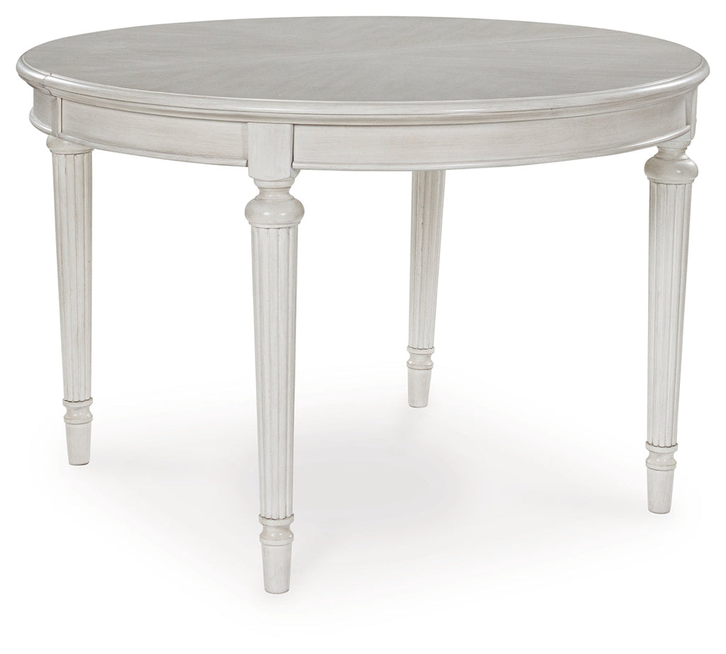 Montelaine Antique White Extension Dining Table and 6 Chairs