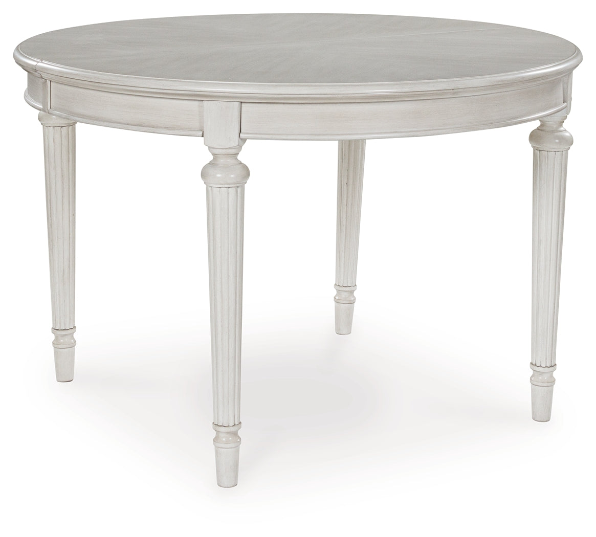 Montelaine Antique White Extension Dining Table and 6 Chairs