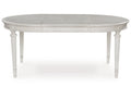 Montelaine Antique White Oval Dining Room Table