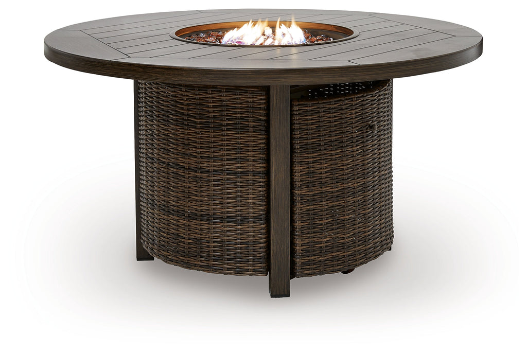 Monterey Point Dark Brown Round Fire Pit Table