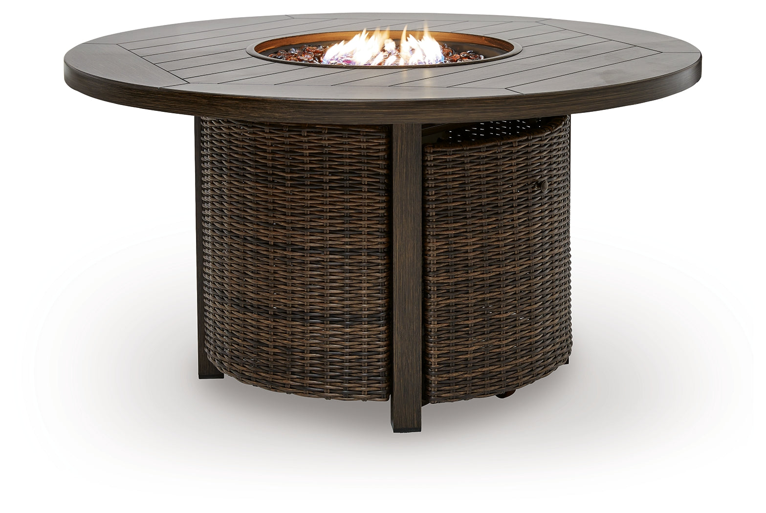 Monterey Point Dark Brown Round Fire Pit Table