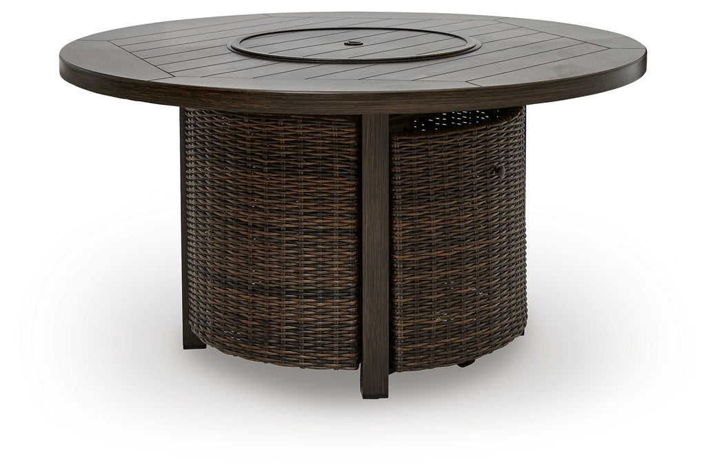 Monterey Point Dark Brown Round Fire Pit Table