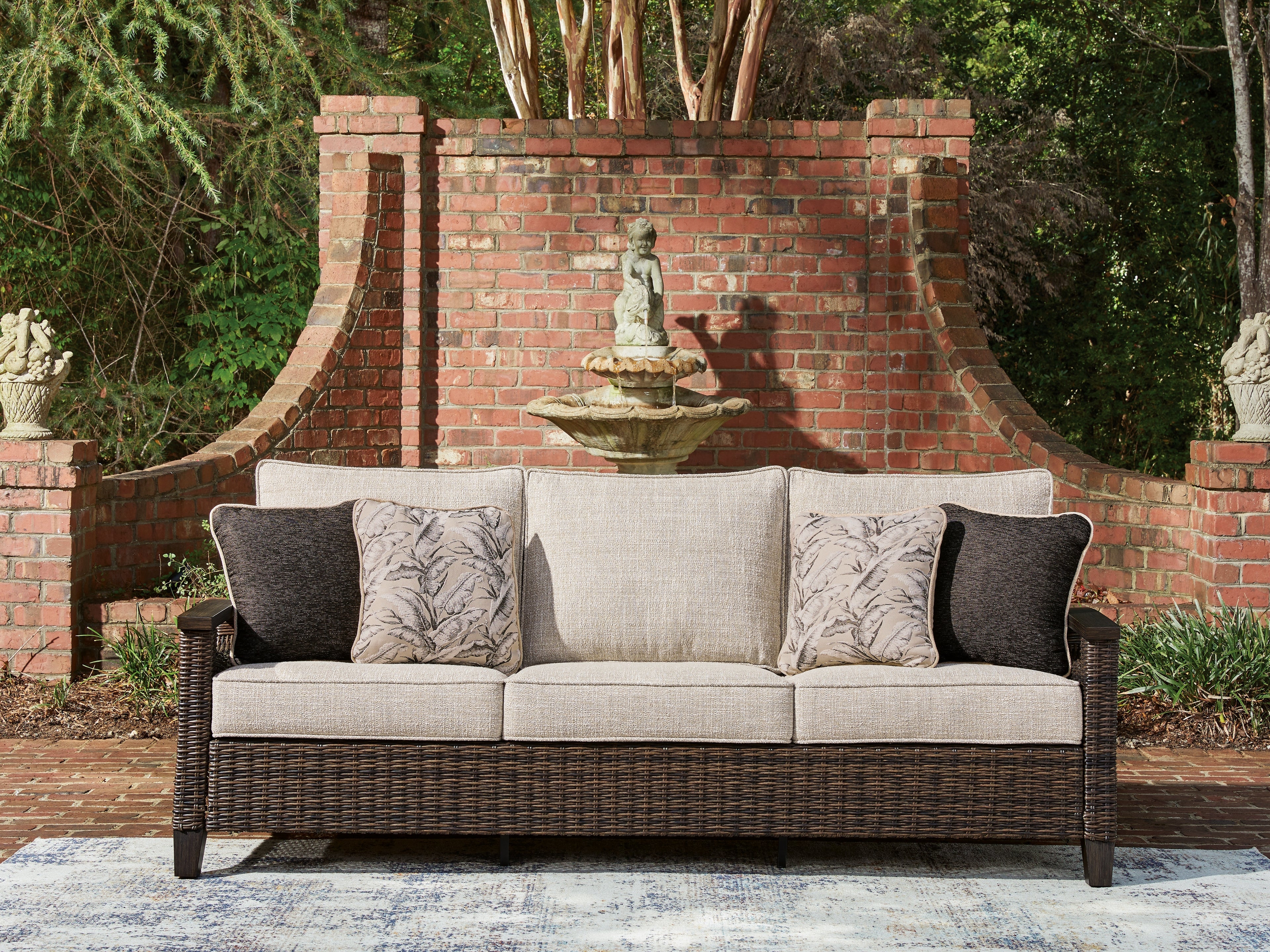Monterey Point Dark Brown Sofa with Cushion