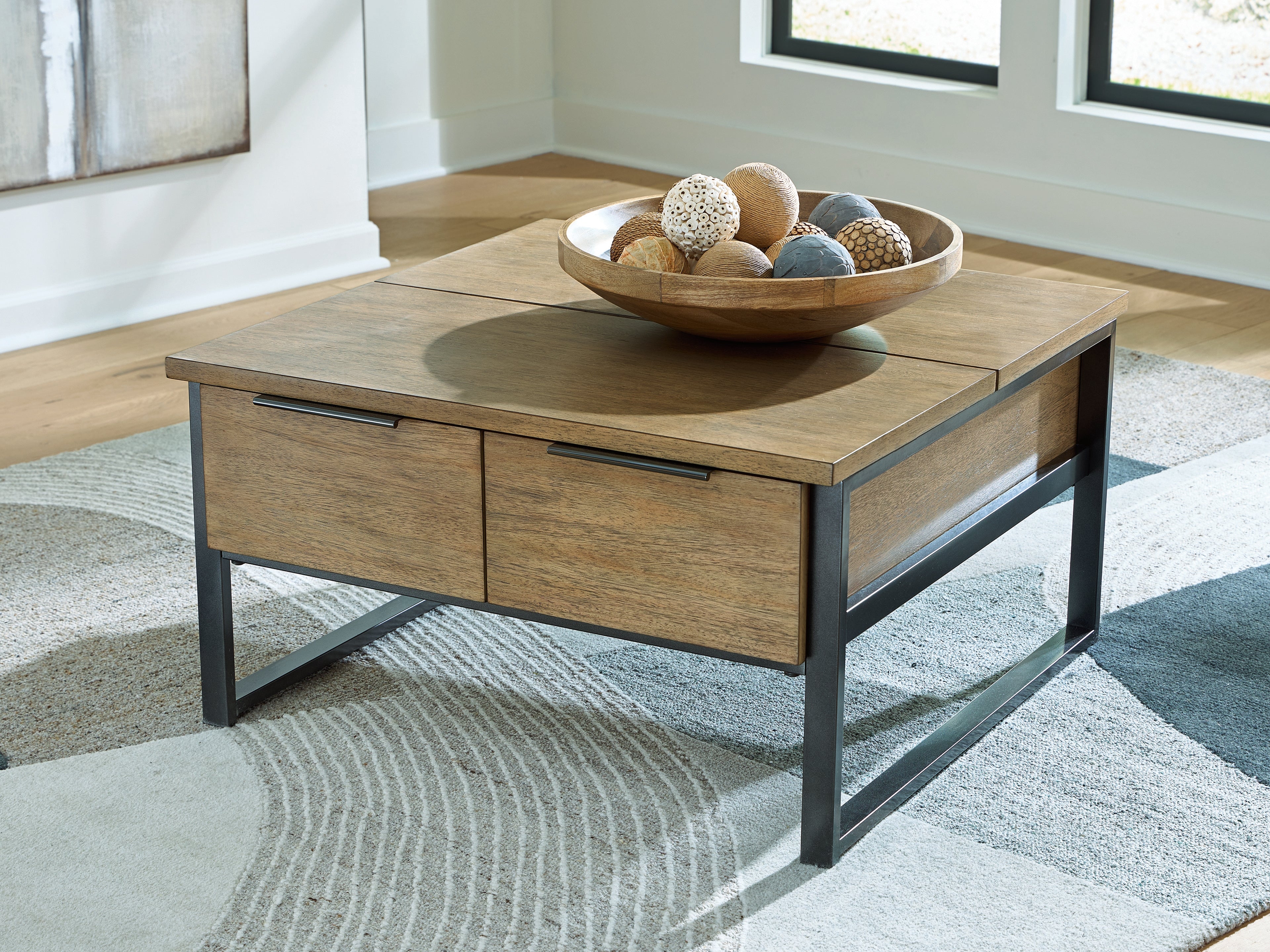 Montia Light Brown Lift-Top Coffee Table