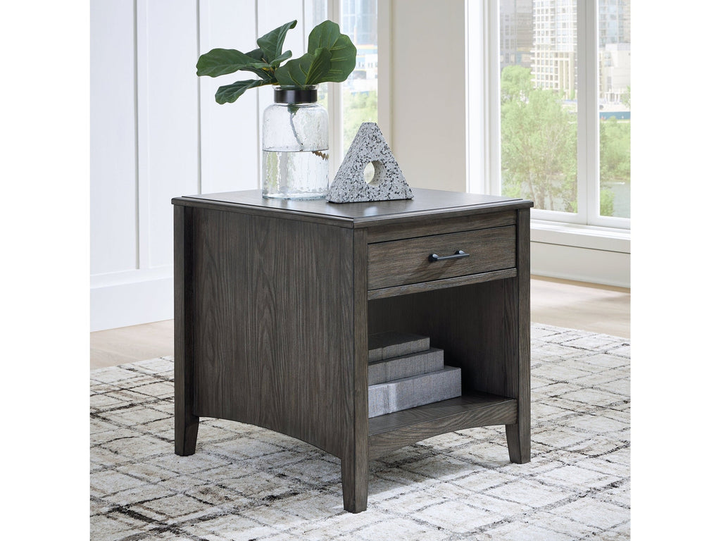 Montillan Grayish Brown End Table