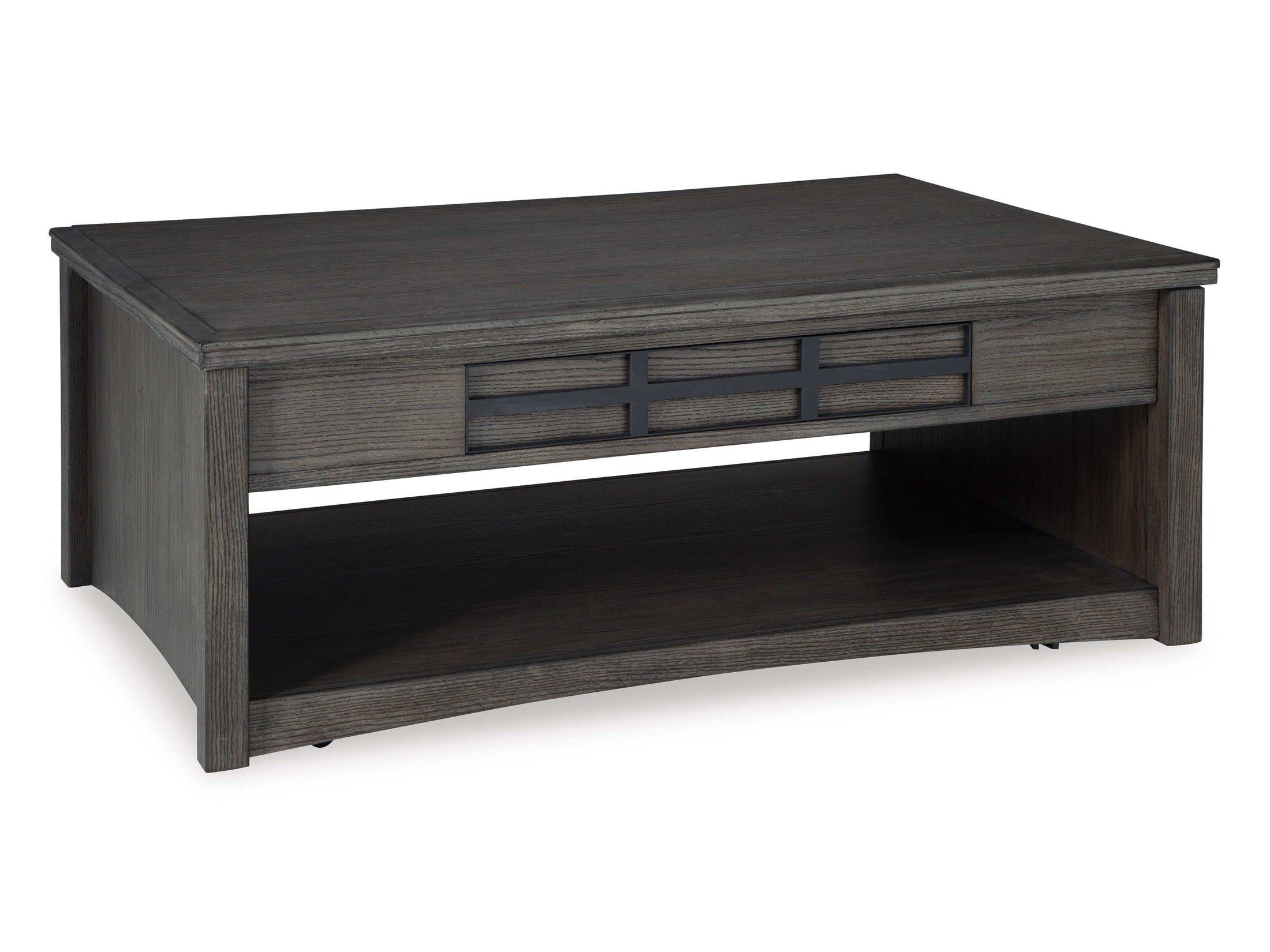Montillan Grayish Brown Lift-Top Coffee Table