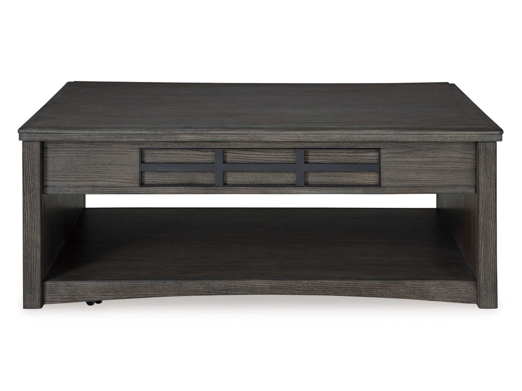 Montillan Grayish Brown Lift-Top Coffee Table
