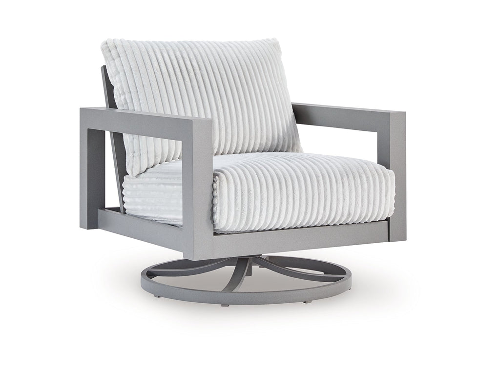 Moonlight Gray Outdoor Swivel Chair with Cushion
