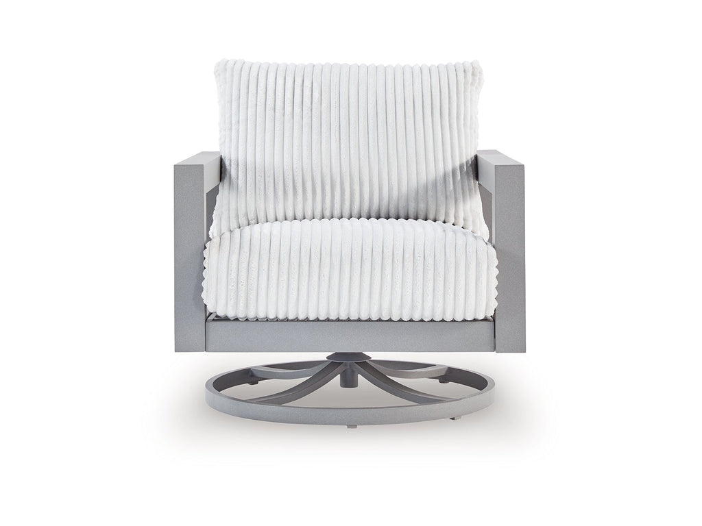 Moonlight Gray Outdoor Swivel Chair with Cushion