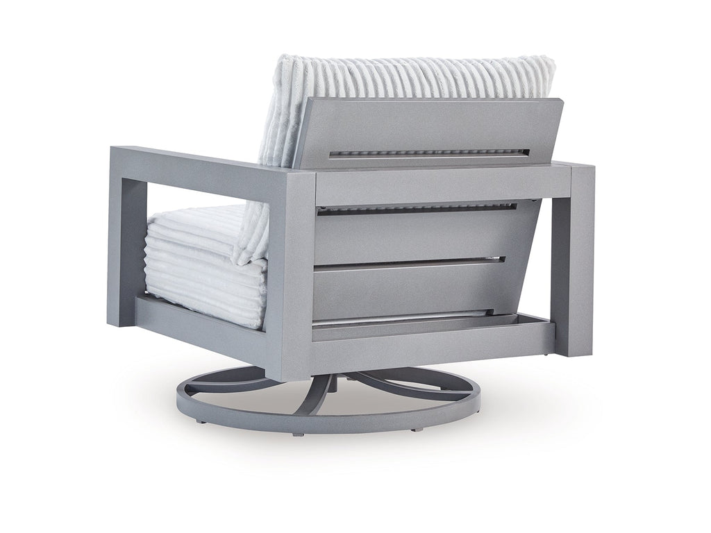 Moonlight Gray Outdoor Swivel Chair with Cushion