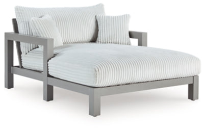 Moonlight View Gray Outdoor Chaise Lounge with Cushion