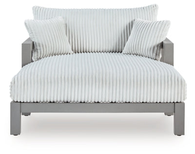 Moonlight View Gray Outdoor Chaise Lounge with Cushion