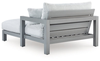 Moonlight View Gray Outdoor Chaise Lounge with Cushion