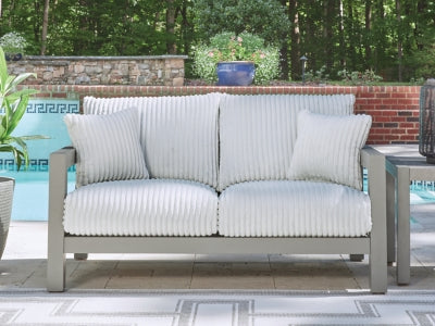 Moonlight View Gray Outdoor Loveseat with Cushion