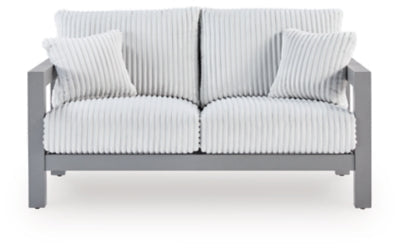 Moonlight View Gray Outdoor Loveseat with Cushion