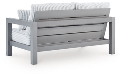 Moonlight View Gray Outdoor Loveseat with Cushion