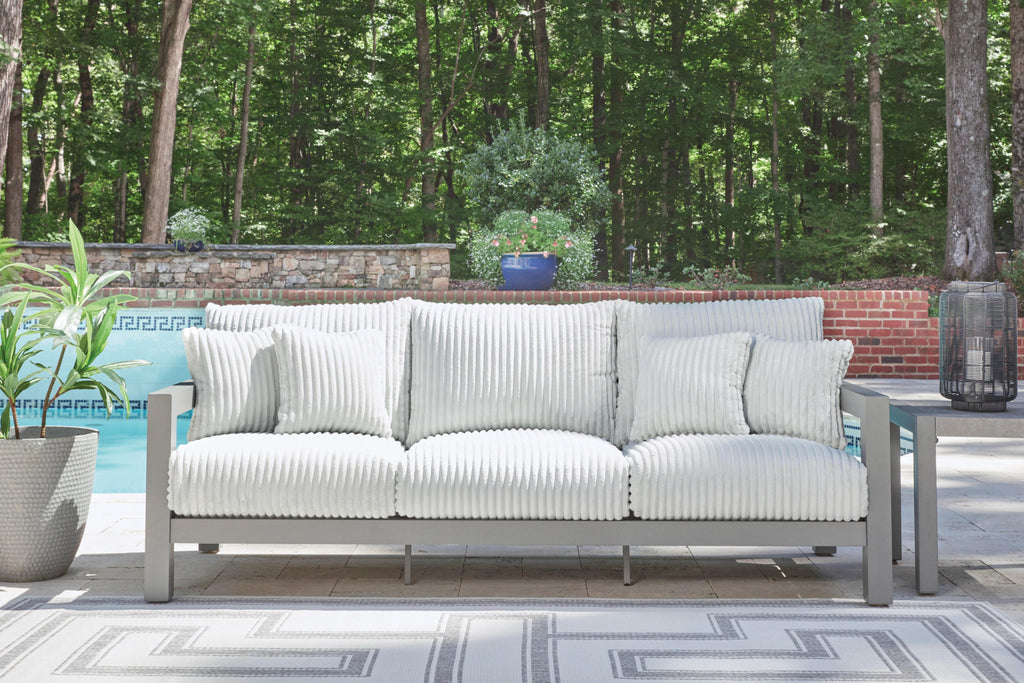 Moonlight View Gray Outdoor Sofa with Cushion