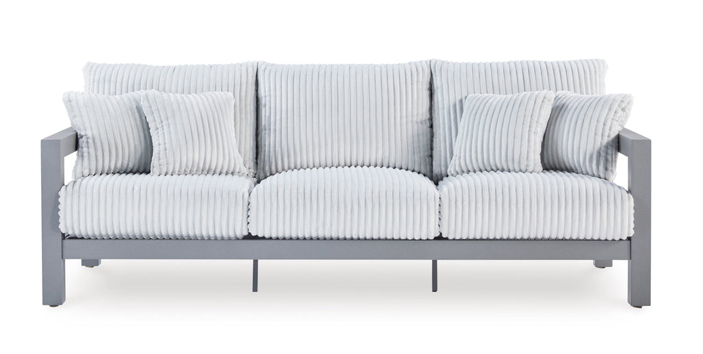 Moonlight View Gray Outdoor Sofa with Cushion