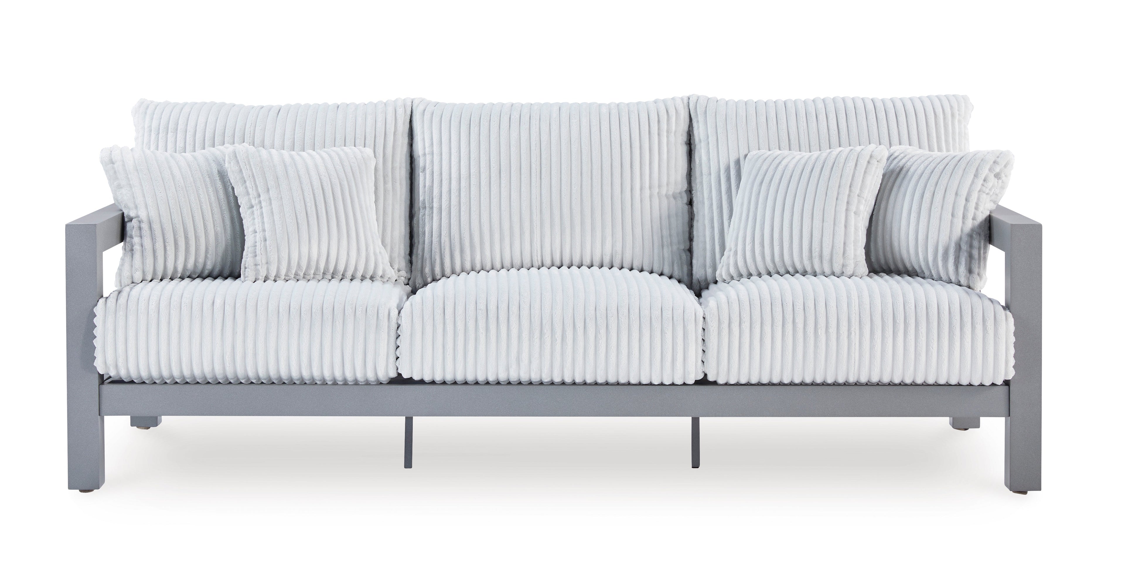 Moonlight View Gray Outdoor Sofa with Cushion