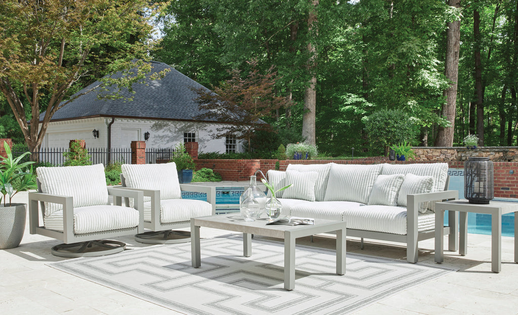 Moonlight View Gray Outdoor Sofa with Cushion